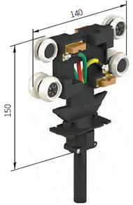 Токосъемник 52JD-4/40 40A (4 жилы, кабель L-1м)<br />